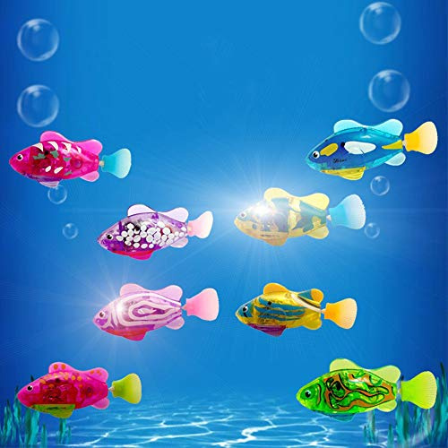 TFixol Schwimmender Roboterfisch Spielzeug Wasserdichtes Badespielzeug für Kinder - Lebensechtes Bewegliches Aquarium Accessoire Badewanne