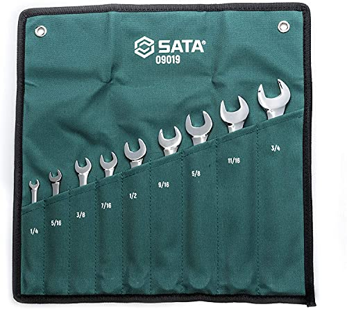 SATA ST09019SJ 9 Piezas Juego de Llaves Combinadas SAE