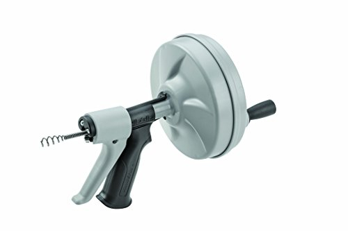 RIDGID 57038 Stasatrice a mulinello manuale Kwik-Spin con AUTOFEED, cavo sturatubi con anima interna (IC) C-1 e trivella sturatubi a bulbo per rimuovere i blocchi dello scarico