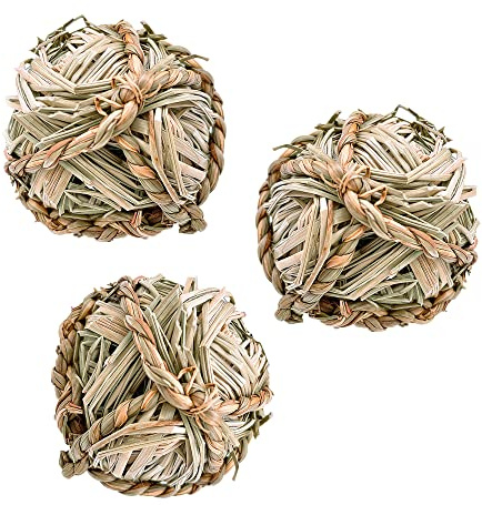 Sungrow Naturel Boule de Jonc de mer – Idéal et sûr à mâcher Jouet de Dentition pour Lapins, Chats, Hamsters, gerbilles et Oiseaux : Sain pour Les gencives et Dents de Votre Animal
