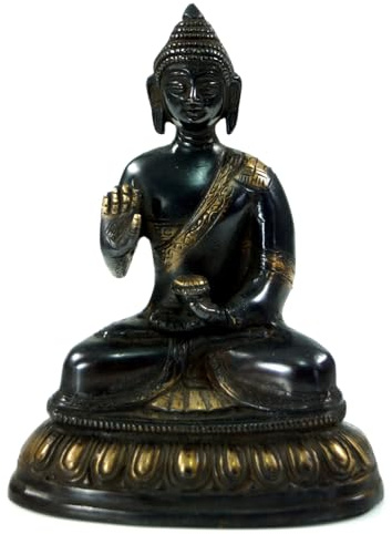 GURU SHOP Buddha Statue aus Messing Amoghasiddhi Mudra 16 cm - Modell 1