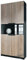Vladon Büroschrank Logan V2, Made in Germany, Aktenschrank mit 5 Fächern und 4 Türen, Schwarz matt/Eiche Nordic (82 x 184 x 37 cm)
