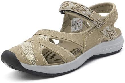 DREAM PAIRS Sandales de Sport pour Femmes Antidérapante Sandale de Extérieur Confortable et Pratique,Size 39,Beige,181103
