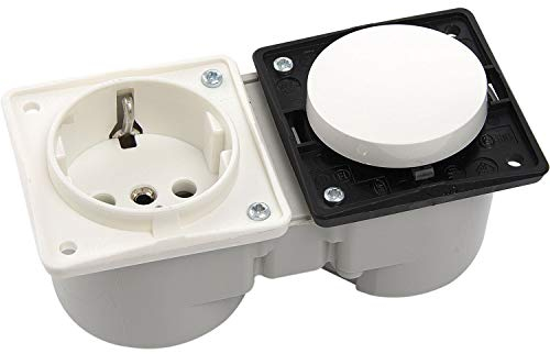 Berker Integro Schalter polarweiß + Steckdose polarweiß ohne Rahmen