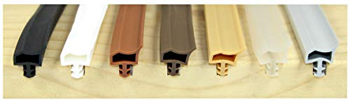 SN-TEC Zimmertürdichtung/Türdichtung/Türgummi SNTD 3002 für 4mm Nut mit Anschlag Nase (10 Meter) Farbauswahl: Schwarz/Weiß/Braun/Dunkelbraun/Beige/Transparent/Grau (Grau)