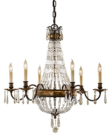 Licht-Erlebnisse Prunkvoller Kronleuchter Kristall höhenverstellbar Ø69cm 6-armig Barock Design Lüster Esszimmer Wohnzimmer
