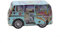 POWERHAUS24 Hippie Mini Camper Peace & Love Blechdose, Keksdose, Aufbewahrung, ca. 16,5 cm x 9,3 cm 7,7 cm, Backrezept