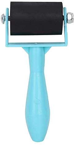 Rubber Roller 3.5cm Rubber Brayer Glue Roller Soft Ink Applicator for Block Printing Making Stamping Gluing Application(Blue)