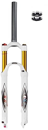 aiNPCde 26 27.5 29 inch Bicycle Air MTB Front Fork White, Ultralight Rebound Adjust FO01-RK21 Straight/Tapered Tube Mountain Bike Suspension Fork Travel 140mm