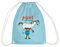 Spreadshirt Pippi Langstrumpf Pippi hebt Kleiner Onkel Turnbeutel, One size, Aqua