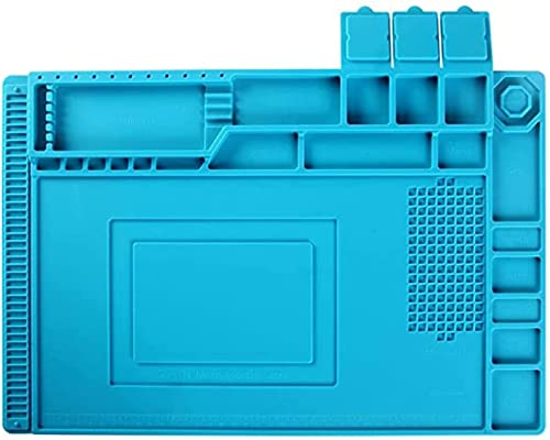 3DBUYER Anti Static Soldering Mat Station 45 x 30 cm 500℃ Heat-Resistant Magnetic Multi Purpose Electronics DIY Repair Silicone Work Pad for Soldering Brazing Iron Phone Watch Computer, Welding DIY