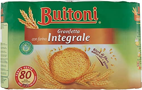 6x Buitoni Granfetta Fette Biscottate Integrali mit Vollkornmehl 80 fette Vollkorn Zwieback Kekse 600g