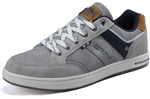 AX BOXING Freizeitschuhe Herren Sneakers Walkingschuhe Mode Schuhe Leichte Trainers Sportschuhe Größe 41-46 EU (1018_Grau, 44 EU)