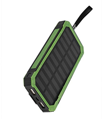 Solar Power Bank Case Kit Chargeur Solaire Extérieur avec Double Sortie USB 5V (Vert)