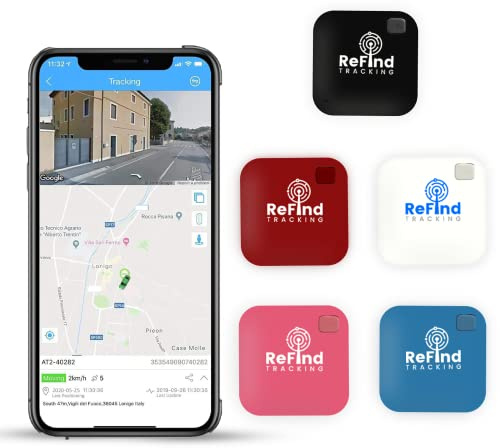 ReFind R1 Smart Tracker. Mini GPS Tag, Live Tracking on Free App Bluetooth 5.0. Key Finder, Tracker For Luggage, Item Finder, Dog & Cat Tracker. Compact AIR I TAG For iPhone, Android, Samsung (Pink)