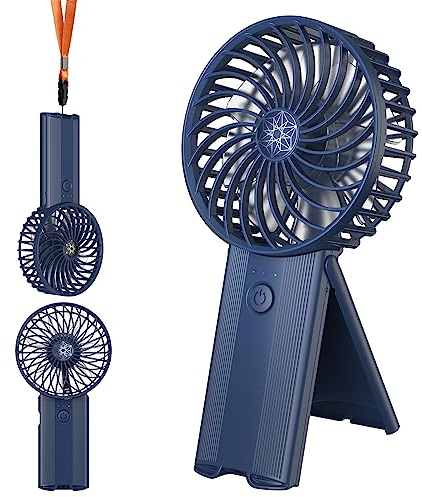 Refluxe Ventilador portátil, ventiladores portátiles ajustables de 4 velocidades, ventilador de escritorio recargable por USB, ventilador de mano máximo de 15 horas para viajes, oficina y exteriores