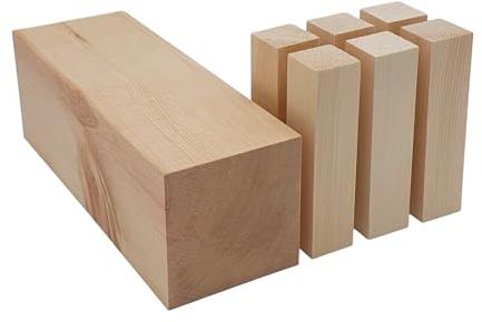 Edpas Schnitzholz Linde – 9-teiliges Schnitzset Linden Brett & 8 Holzblöcke - weiches Lindenholz zum Schnitzen - Schnitzset Holz Rohlinge zum Drechseln und Holz schnitzen - Schnitzholz für Kinder