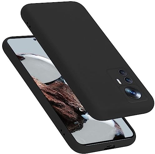 cadorabo Coque Compatible avec Xiaomi 12T / 12T Pro, Étui Housse en Silicone- Coque pour 12T / 12T Pro- Protection Antichoc, Anti-Empreintes- TPU Housse de Protection - Mat Liquid Black
