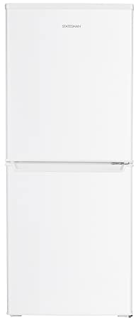 Statesman Freestanding 50/50 Fridge with 3 Clear Freezer Drawers, 3 Adjustable Glass Shelves, 2 Salad Drawers, 114L Fridge, 71L Freezer, 55 cm Wide, White