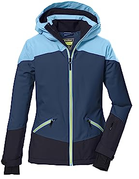 killtec Mädchen Skijacke wasserdicht/Funktionsjacke mit Kapuze und Schneefang KSW 151 GRLS SKI JCKT, dunkel ozean, 128, 41187-000