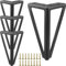 Hyever 6 Inch Black Metal Furniture Legs, Modern Style, 4 Pcs, Triangular Shape, Chrome Finish, 6x3 Inch, 400 lbs Weight Capacity, Sofa/Cabinet/Table Legs, Set of 4, Couch Feet Replacement