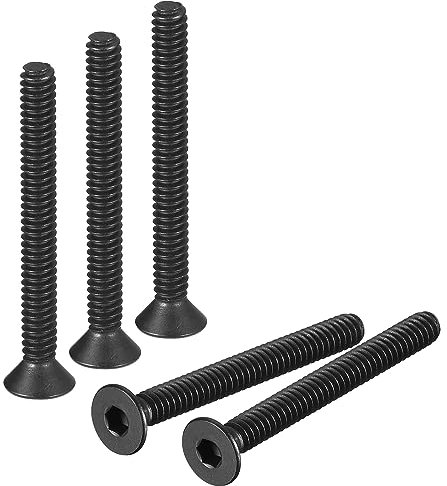 QUARKZMAN 10-24x1-3/4 Plat Tête Douille Capuchon Vis, 10,9 Qualité Carbone Acier Hex Fraisée Boulons Machine Fixations, Entièrement Fileté, Noir Oxyde, 20pcs