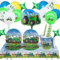 Aszaui 71 Pièces Vaisselle Anniversaire Tracteur, Fournitures de Fête de Tracteur,Vaisselle de Fête de Tracteur de Ferme,Compris Assiettes,Gobelets,Nappe,Paille,pour 16 Invités