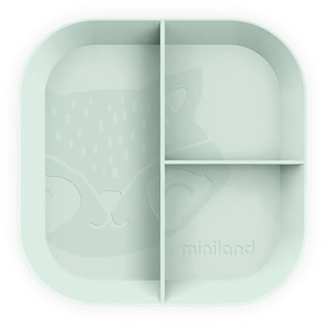 Miniland Set de 6 platos infantiles con compartimentos, resistentes y divertidos.