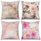 ASDCXZ Blumen Kissenbezug 40x40 cm 4er Set, Frühling Retro Rose Blumen Blätter Sofa Dekokissen Kissenbezüge Kissenhülle Waschbar Polyester Flachs Textil Outdoor Kopfkissenbezug Kissen Bezug