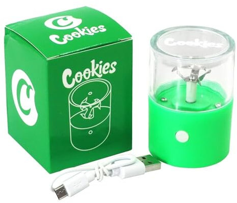 Glamified Glam Electric Herb Grinder Pollen Spice Portable Electric Herb Grinder Dry Spice Tabacco Grinder (Green)