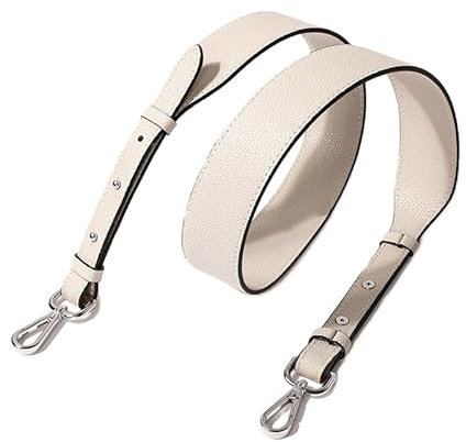 PTNKUIIY 106-110cm Verstellbarer Taschengurt Schultergurt Für Taschen, 3,8 cm breiter Universal Ersatz Schultergurt Umhängegurt Leder Tragegurt für Handtasche Schulterriemen Taschen Zubehör -Weiße