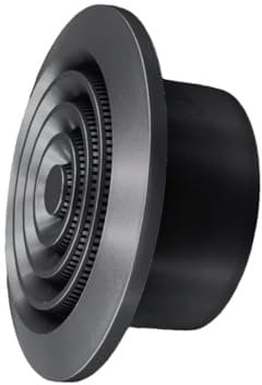 H&C VENT Air Diffuser with Connector & Valve │ Ventilation Grilles │ Ducting Hose Vent Cover │ Adjustable Duct Pipe Extractor Covers (Black, Ø 100 mm)