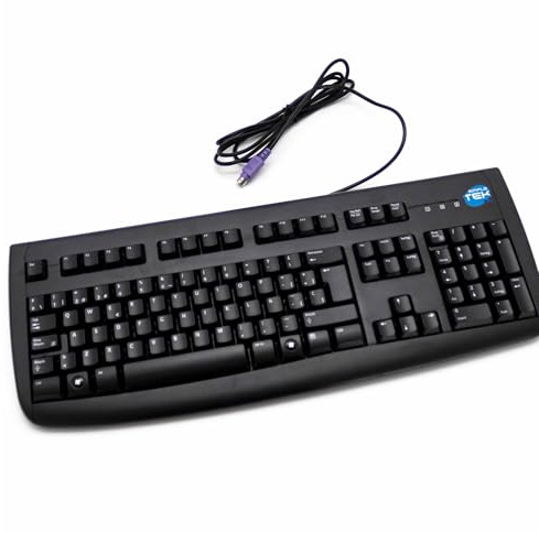 SIMPLETEK - Teclado con Cable con diseño ES español | Interfaz QWERTY PS/2