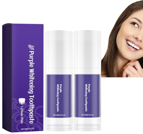 2PC Purple Toothpaste,Zahnpasta Weisse Zähne für Weiße Zähne und Glowing Smile,Lila Zahnpasta Weisse Zähne,Whitening Zahnpasta,Purple Toothpaste for Yellow Teeth