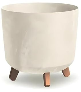 Gardening Naturally Indoor Plant Pot Zinnia Stylish and Durable Planter for Houseplants (Cylindrical Pot 29.8cm x 28.5cm - Cream)