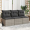 Faroom Balkon Sofa mit Stauraum Gartensofa 3 Sitzer Rattan Sofa Lounge Sofa Outdoor Rattansofa Sitzecke Balkon Lounge Klein Couch Gartenlounge Polyrattan Balkonmöbel Grau 3-tlg-Type-290