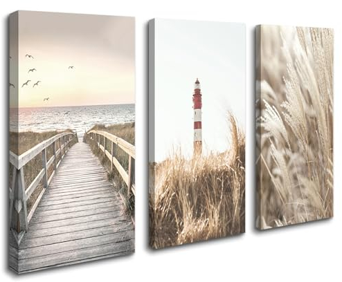 Visario Leinwand Bild fert gerahmt Leuchtturm120 x 80 cm 4429