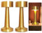 KBIBCK 2 Stück Tischlampe Gold, Tischlampe Kabellos, LED Akku Tischleuchte, Touch Dimmbar Nachttischlampe, Tragbar USB Nachttischlampe, 3 Farbwechsel Für drinnen und draußen geeignet (Gold)