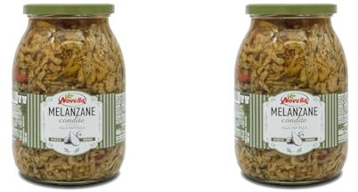 Novella Auberginen in Öl - 600g - eingelegte Aubergine für Vorspeisen oder Antipasti - aus Italien (Packung mit 2)