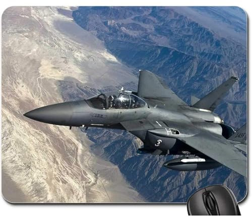 Mauspads, Kampfjet F5 Strike Eagle Kampfflugzeug Rutschfest Gaming Mauspad Vernähte Kanten Mousepad Für Computer Pc Büro 25X30Cm