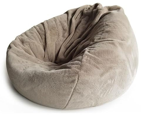 Luxuriöser flauschiger Sitzsack für Erwachsene, große Gartenliege, Sitzsack mit extra großer Sitzgelegenheit, Kaffeefarbe, 70 x 80 cm