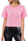 Segreto Damen Glitzer Pailletten Tops Short Sleeved Rundhals Locker Oberteil Glänzende Party Bluse T-Shirts Festliches Outfit, Rosa Mesh Pailletten/L
