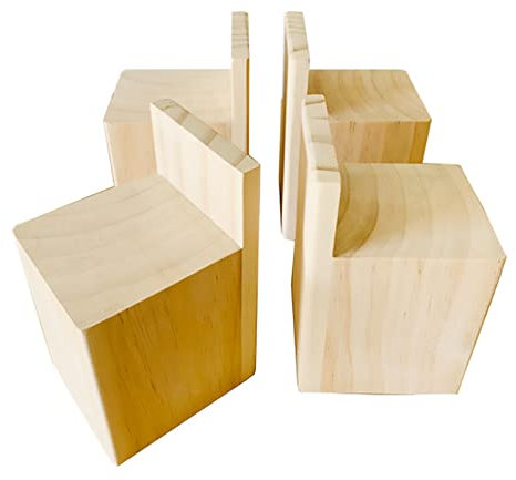 Generisch Lot de 4 rehausseurs de lit en bois - Pieds d'éléphant - Rehausseurs de lit - 5 × 5 × 5 cm