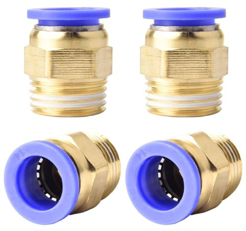 4 pezzi 14 mm 1/2′′ PT filettatura esterna dritta Push to Connect Raccordi tubo da infilare pneumatico connettore rapido