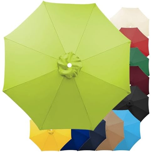 QIQVIV Replacement Fabric Garden Parasol Canopy Cover Patio Umbrella Replacement Canopy - 2M 2.7M 3.0M - Thick And Reinforced For Standard, Cantilever Parasols(Grass green,(8Rib) 2.7m/106in)
