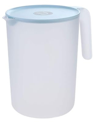 Jarra De Té Helado, Jarra De Agua, Jarra De Plástico, Jarra De Plástico Con Tapa, Jarra Agua Nevera, Jarra De Agua Con Asa, Jarra De Zumo De Plástico, Para Jugo, Bebidas Frías o Calientes(Azul Claro)