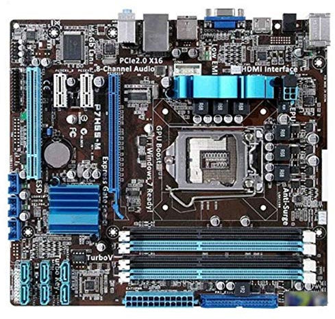 XYYZXKL Placas Base de Ordenador Placa Base Ajuste para la Placa Base ASUS P7H55-M LGA 1156 DDR3 para I3 i5 I7 CPU 16GB H55 Placa Base de Escritorio PC