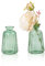 Kleine Glas Vasen Set für Tischdeko Mini Deko Blumenvasen Set Tischvase Set of 2 Hellgrün