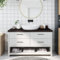 Snsowed Encimera de baño Madera Maciza tratada Gris Oscuro 100x30x6 cm, Encimera Cocina, Tablero para Mesa, Encimera Lavabo, Muebles De Baño - 3156223