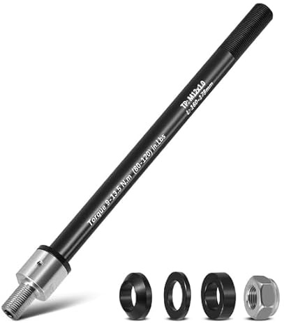 Luqixcey Steckachse Fahrrad Adapter, M12x 1.0 160-178 mm Steckachse, Einstellbare Schaftlänge, Legierter Stahl, für Radfahrer mit Fahrradanhängern